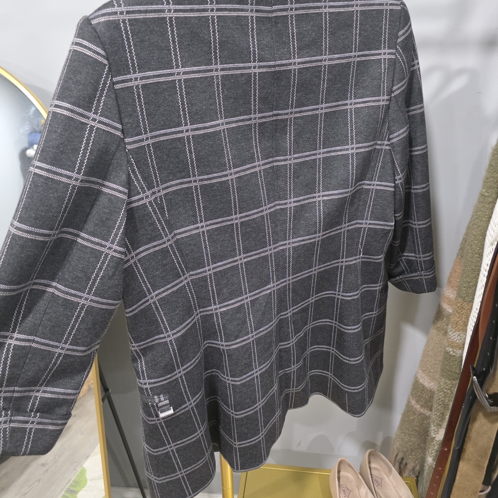 Calvin Klein Gray Plaid Blazer - Picture 2 of 8